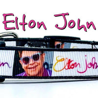 Elton John dog collar Rock N Roll handmade adjustable buckle 1"or 5/8" wide Petcollarshandmade