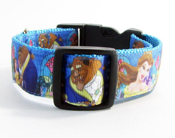 Beauty & the Beast dog collar handmade adjustable buckle 1" or 5/8"wide or leash Petcollarshandmade