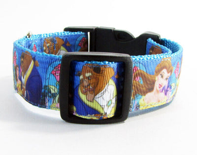 Beauty & the Beast dog collar handmade adjustable buckle 1