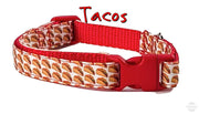 Tacos dog collar handmade adjustable buckle collar 5/8" wide or leash small dog Petcollarshandmade