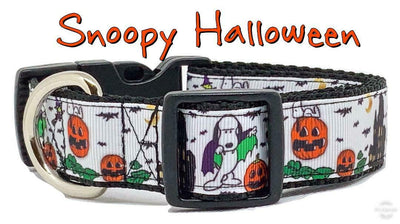 Snoopy Halloween dog collar handmade adjustable buckle 1