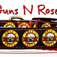 Guns N Roses dog collar handmade adjustable buckle collar 5/8" wide or leash Petcollarshandmade