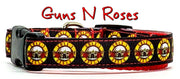 Guns N Roses dog collar handmade adjustable buckle collar 5/8" wide or leash Petcollarshandmade