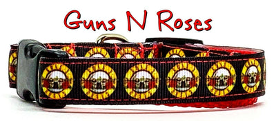 Guns N Roses dog collar handmade adjustable buckle collar 5/8