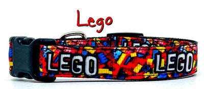 Lego dog collar handmade adjustable buckle 5/8