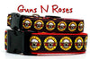 Guns N Roses dog collar handmade adjustable buckle collar 1"or 5/8"wide or leash