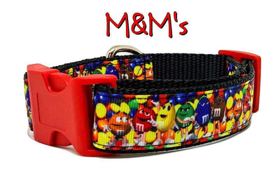 M&M's candy dog collar handmade adjustable buckle collar 1