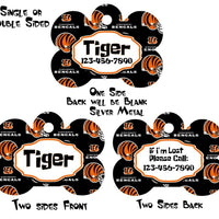 Pet ID Tag Bengals Personalized Custom Double Sided Pet Tag w/name & number - Furrypetbeds