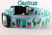 Cactus dog collar handmade adjustable buckle collar 1" or 5/8" wide or leash Petcollarshandmade
