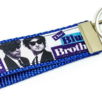 Blues Brothers Key Fob Wristlet Keychain 1"wide Zipper pull Camera strap - Furrypetbeds