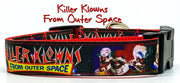 Killer Klowns dog collar handmade adjustable buckle collar 1" wide or leash - Furrypetbeds