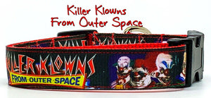 Killer Klowns dog collar handmade adjustable buckle collar 1" wide or leash - Furrypetbeds