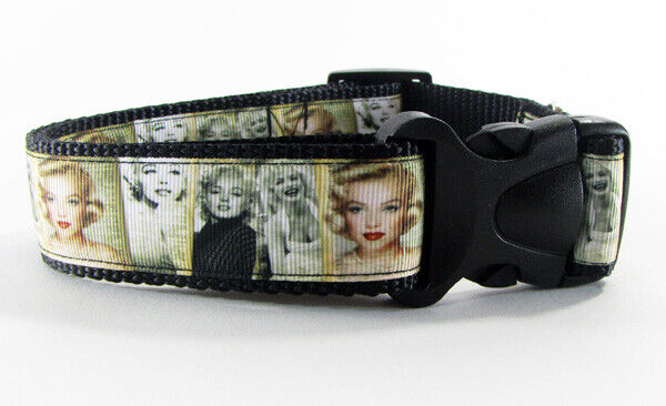 Marilyn Monroe dog collar handmade adjustable buckle collar 1" wide or leash