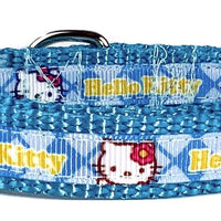 Hello Kitty dog collar handmade adjustable buckle collar 5/8" wide or leash Petcollarshandmade