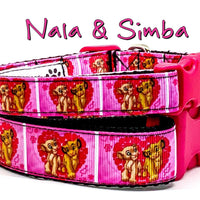 Nala & Simba dog collar handmade adjustable buckle 1" or 5/8" wide or leash