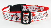 Betty Boop dog collar handmade adjustable buckle collar 1" wide or leash Petcollarshandmade