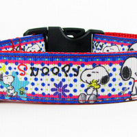 Snoopy dog collar 12.00 all sizes adjustable buckle collar 1" wide or leash $12 - Furrypetbeds