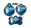 Pet ID Tag Star Wars LUKE Personalized Custom Double Sided Pet Tag name & num - Furrypetbeds