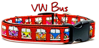 VW Bus dog collar handmade adjustable buckle collar 5/8