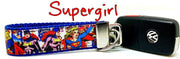 Supergirl Key Fob Wristlet Keychain 1"wide Zipper pull Camera strap - Furrypetbeds