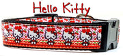 Hello Kitty dog collar handmade adjustable buckle collar 1" or 5/8" wide or leash Petcollarshandmade