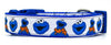 Cookie Monster dog collar handmade adjustable buckle 1" or 5/8" wide or leash