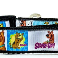 Scooby Doo dog collar handmade adjustable buckle collar 1" wide or leash
