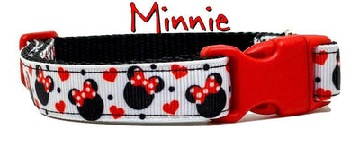 Minnie Mouse dog collar handmade adjustable buckle collar 5/8