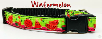 Watermelon dog collar handmade adjustable buckle collar 5/8