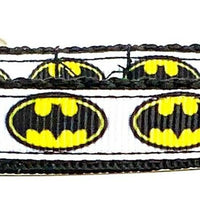 Batman cat or small dog collar 1/2" wide adjustable handmade bell or leash
