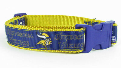Vikings dog collar handmade adjustable buckle collar football 1