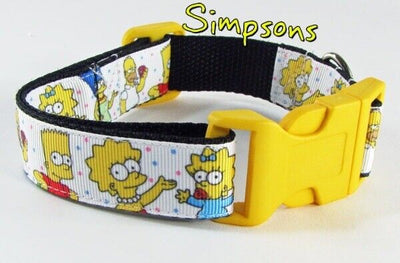 Simpsons dog collar Handmade adjustable buckle collar 1