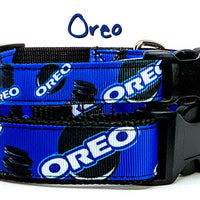 Oreo dog collar handmade adjustable buckle 1" or 5/8"wide or leash cookie Petcollarshandmade