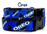 Oreo dog collar handmade adjustable buckle 1" or 5/8"wide or leash cookie Petcollarshandmade