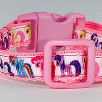 My Little Pony cat & small dog collar 1/2"wide adjustable handmade bell or leash Petcollarshandmade