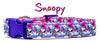 Snoopy dog collar adjustable buckle collar 5/8"wide or leash small dog or cat Petcollarshandmade