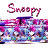 Snoopy dog collar adjustable buckle collar 5/8"wide or leash small dog or cat