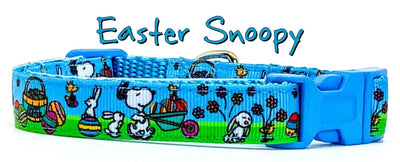 Easter Snoopy dog collar handmade adjustable buckle collar 5/8