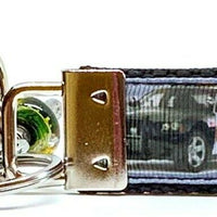 Police Key Fob Wristlet Keychain 1"wide Zipper pull Camera strap handmade