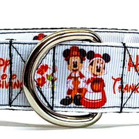 Mickey Thanksgiving dog collar handmade adjustable buckle collar 1"wide or leash Petcollarshandmade