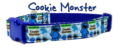 Cookie Monster dog collar handmade adjustable buckle collar 5/8