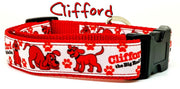 Clifford dog collar handmade adjustable buckle collar 1" wide or leash Petcollarshandmade