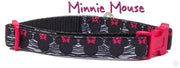 Minnie Mouse Dog collar handmade adjustable buckle collar 5/8"wide or leash Petcollarshandmade