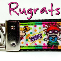 Rugrats Key Fob Wristlet Keychain 1"wide Zipper pull Camera strap handmade - Furrypetbeds