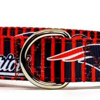 Patriots dog collar handmade adjustable buckle collar 1" wide or leash football Petcollarshandmade