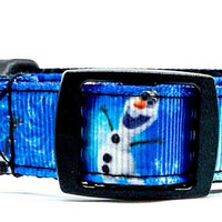 Frozen Olaf dog collar handmade adjustable buckle collar 5/8" wide Disney - Furrypetbeds