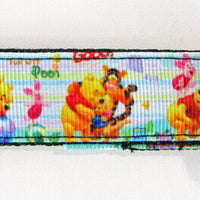 Winnie The Pooh dog collar handmade adjustable buckle collar 1"wide or leash