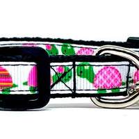 Turtles cat or small dog collar 1/2" wide adjustable handmade bell or leash