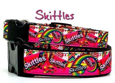 Skittles dog collar Handmade adjustable buckle collar 1