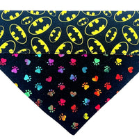 Batman Dog Bandana, Over the Collar bandana, Dog collar bandana Super Hero